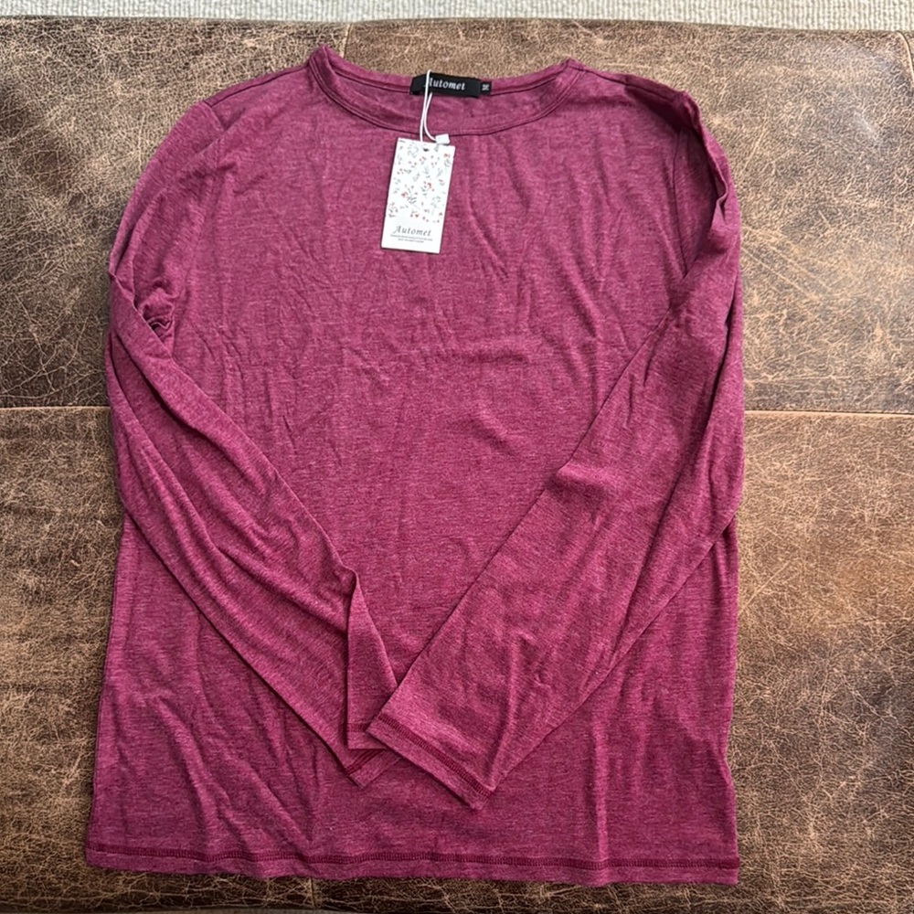 Burgundy Long Sleeve Top